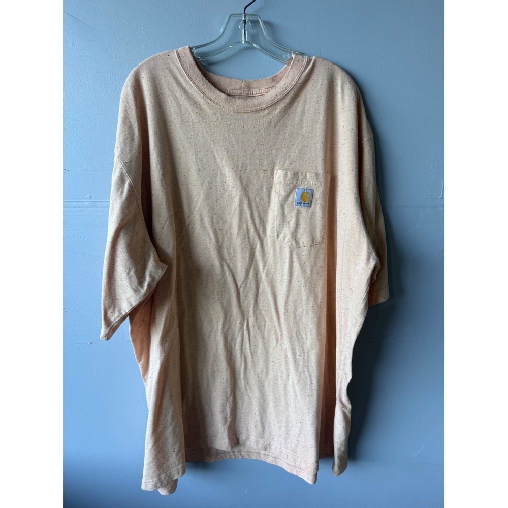 Carhartt Mens 3XL Loose Fit Heavyweight Pocket T-Shirt Peach Speckled K87 Tee